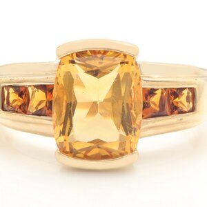 3.50 Carat Natural Yellow Citrine in 10K Solid Yellow Gold Ring